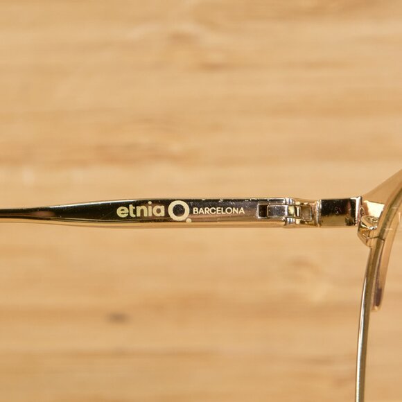 Etnia Barcelona Glasses Frame Vesoul 2GDBL, Light Cat Eye Gold Blue, Spain - Picture 9 of 12